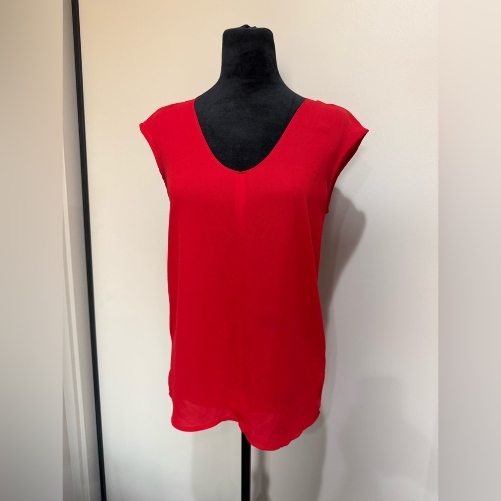 J. Crew Bright Red Sleeveless Blouse